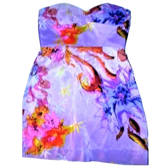 Anthropologie Dresses & Skirts - ALI RO Silk Floral Tube Mini Dress BARBIE Style Pink Travel Wardrobe S